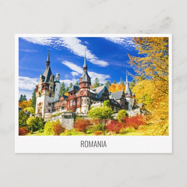 Castillo de Peles, postal de viaje de Rumania (Anverso)