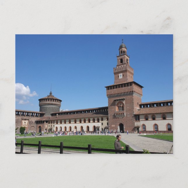 Castillo de Sforza - Milano, Italia - postal (Anverso)
