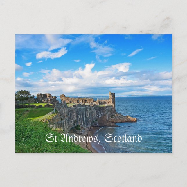 Castillo de St Andrews, Escocia, postal (Anverso)