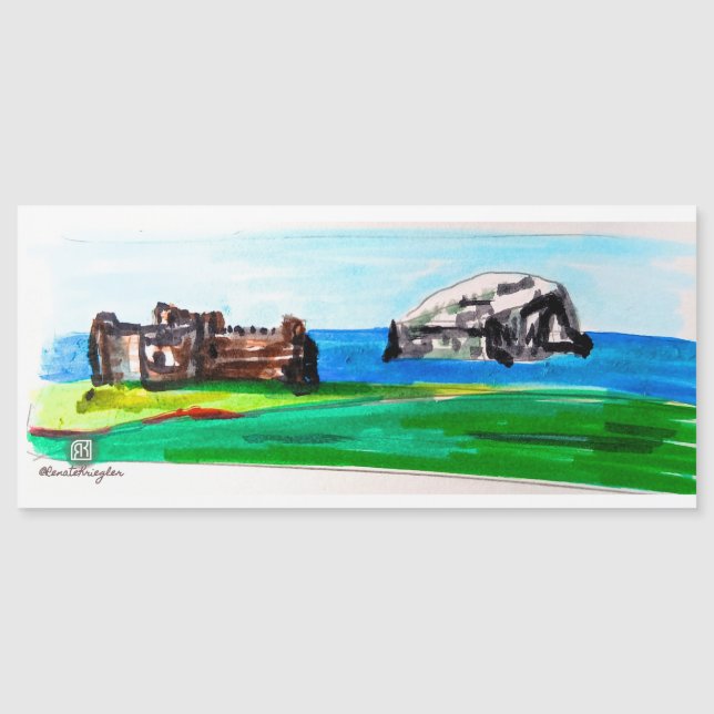 Castillo de Tantallon y la Roca del Bass, Escocia (Anverso)