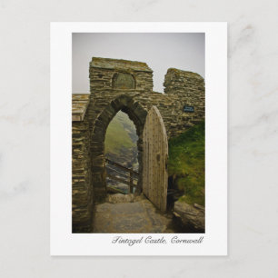 Castillo de Tintagel, postal de Cornwall