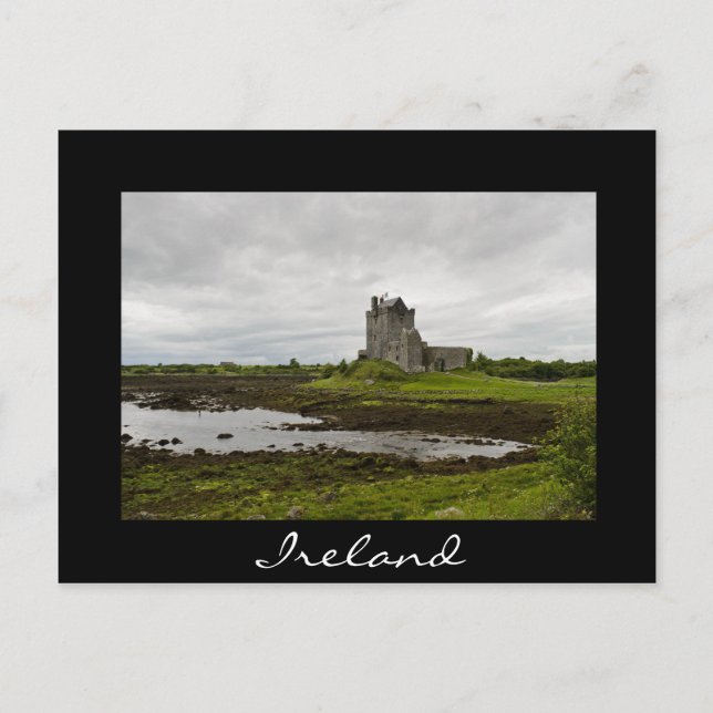 Castillo Dunguaire, postal de texto negro de Irlan (Anverso)