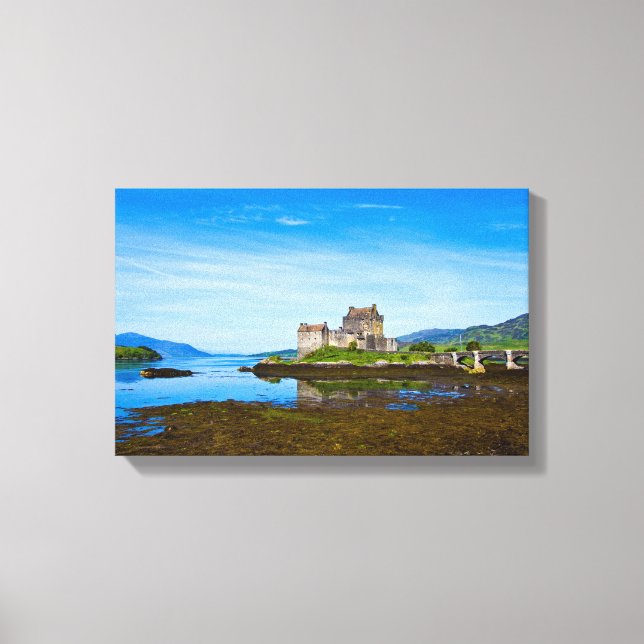 Castillo Eilean Donan, huella de lienzo en Escocia (Anverso)