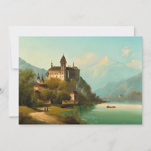 Castillo en el Lago de Montaña | Johann Wilhelm Ja (Anverso)