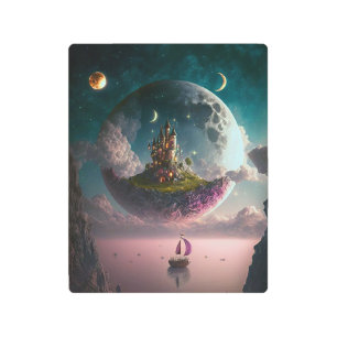 Castillo En La Luna Fantasía Arte Impresión Metali