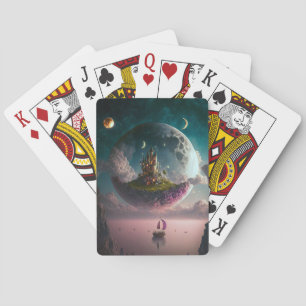 Castillo En La Luna Fantasía Cartas De Arte