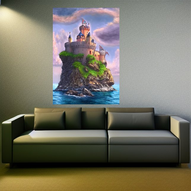 Castillo en la roca | Poster de arte de IA (Subido por el creador)