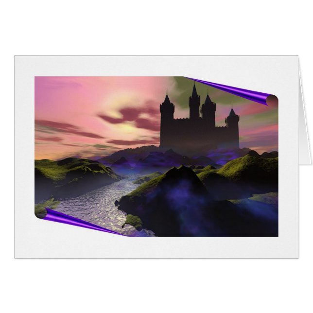 Castillo en la tarjeta de la niebla (Anverso (Horizontal))