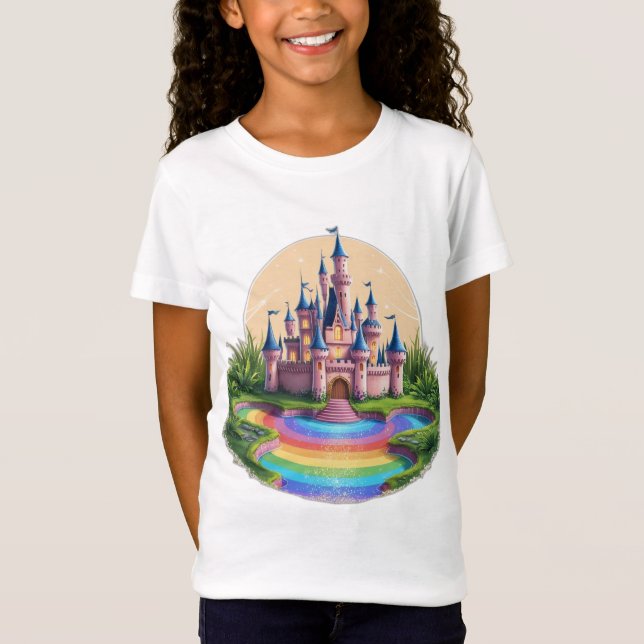 Castillo encantado con camiseta de moat arcoiris (Anverso)