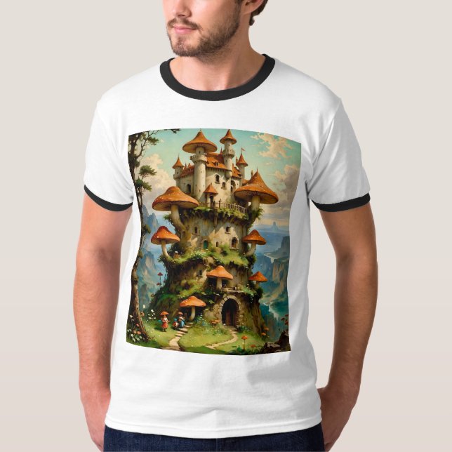 Castillo Fantasy Mushroom en la camiseta Cliffside (Anverso)