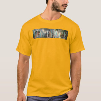 Castillo mágico en la camiseta del cielo