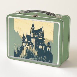 Castillo medieval de fantasía - Estilo Woodcut jap