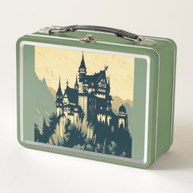 Castillo medieval de fantasía - Estilo Woodcut jap (Anverso)