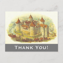 Castillo medieval "¡Gracias!" Postal