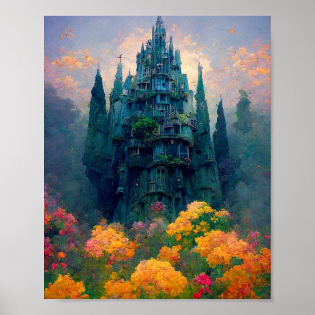 Castillo misterioso 2 Poster de arte de fantasía (Frente)