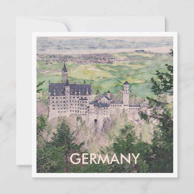 Castillo Retro Neuschwanstein en Alemania (Anverso)