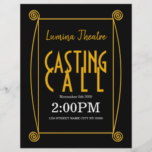 Casting Call Theatre Art Music Flyer