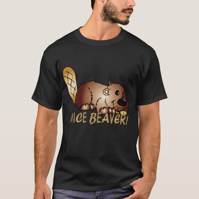 Castor de la camiseta divertida Niza - castor (Anverso)