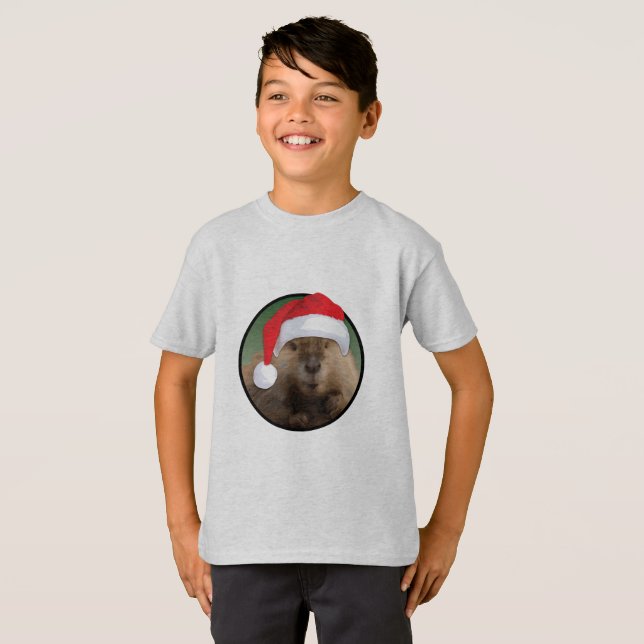 castor de navidades - Camiseta básica para niños (Anverso completo)
