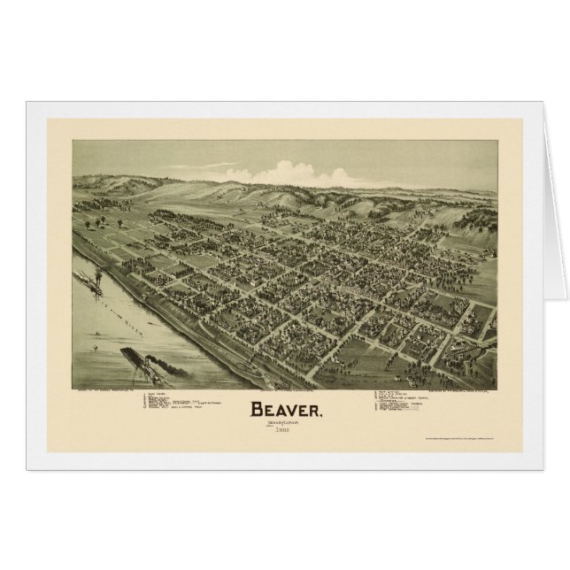 Castor, mapa panorámico del PA - 1900 (Anverso (Horizontal))