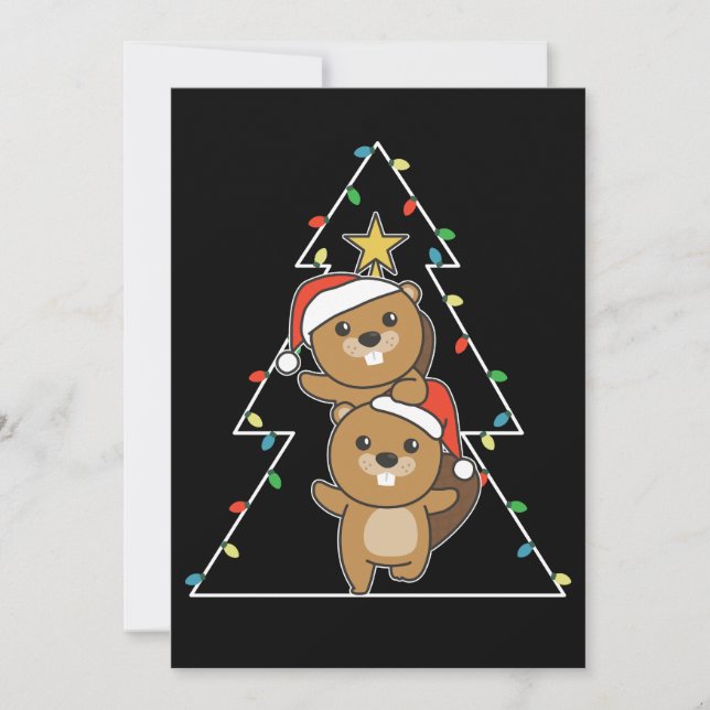 castor Navidades de árbol de Navidad Animales Beav (Anverso)