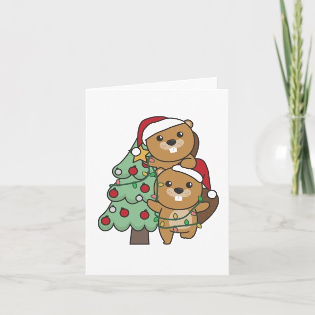 castor Navidades de árbol de Navidad Animales Beav (Anverso)