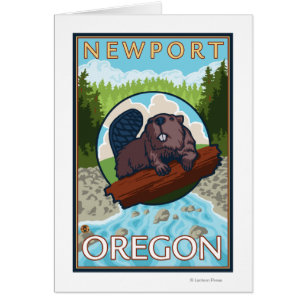 Castor y río - Newport, Oregon