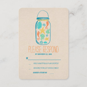 Casual Beach mason jar boda RSVP