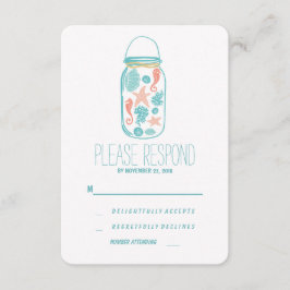 Casual Beach mason jar boda RSVP