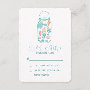 Casual Beach mason jar boda RSVP
