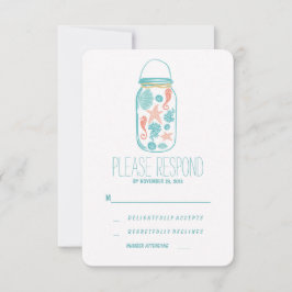 Casual Beach mason jar boda RSVP