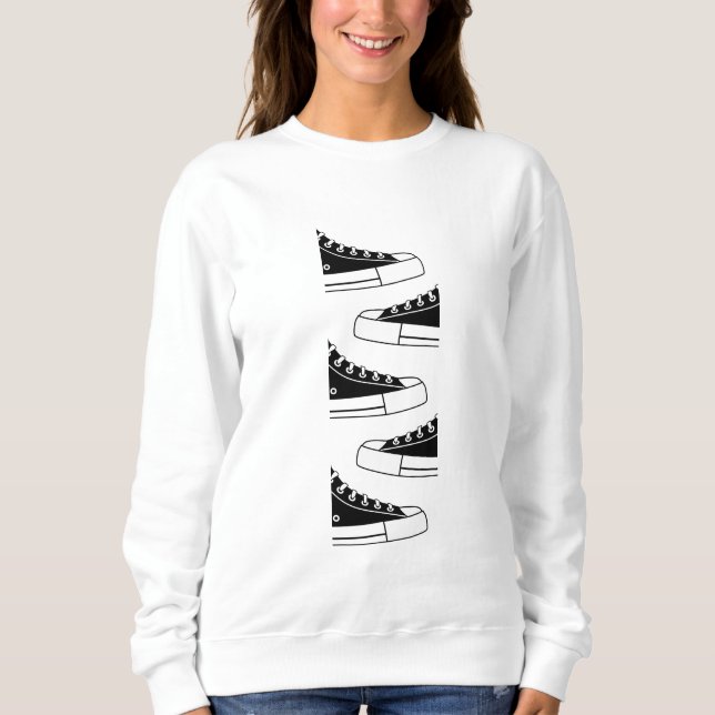 Casual Black Sneakers Camisas sudaderas para mujer (Anverso)