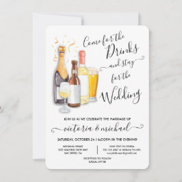 Casual Boda Ven por las bebidas Invitación
