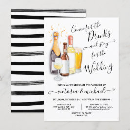 Casual Boda Ven por las bebidas Invitación