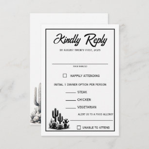 Casual Cactus Food Chozas RSVP Card