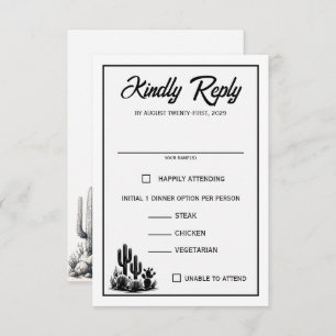 Casual Cactus Food Chozas RSVP Card