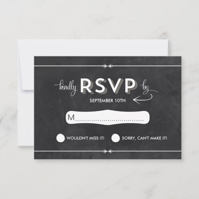 Casual Chalkboard RSVP (Anverso)