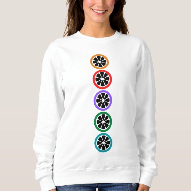Casual Colorful Black Fruit Camisas sudaderas (Anverso)