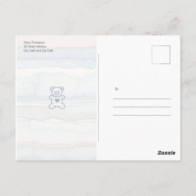 Casual Cosy Bear Invitación Baby Shower (Reverso)