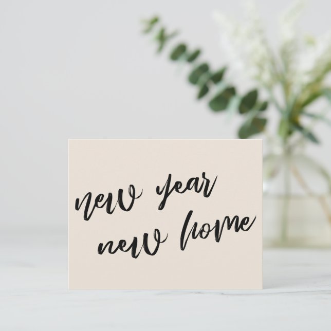 Casual Cream Año Nuevo Invitación de hogar (Anverso de pie)