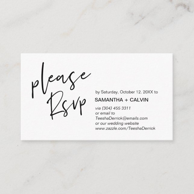 Casual Elegance Wedding Invita Tarjeta de recordat (Anverso)