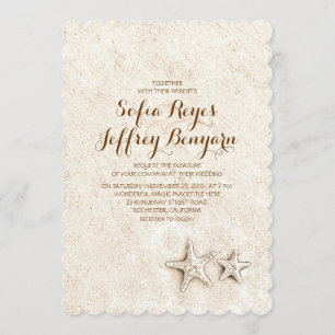 Casual elegante invitación a bodas en la playa