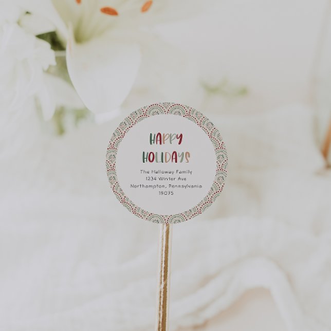 Casual Festive Happy Holidays Sello para sobres (Subido por el creador)