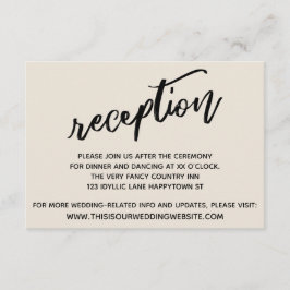 Casual Handwriting Cream Wedding Recepción