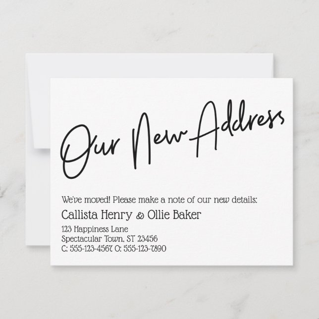 Casual Nuestra Nueva Dirección Invitación Blanca N (Anverso)