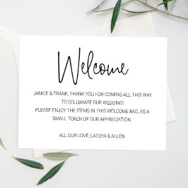 Casual Script Names Welcome Boda Gift Cesta