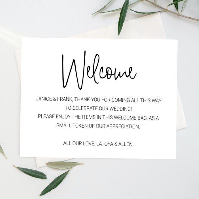 Casual Script Names Welcome Boda Gift Cesta (Subido por el creador)