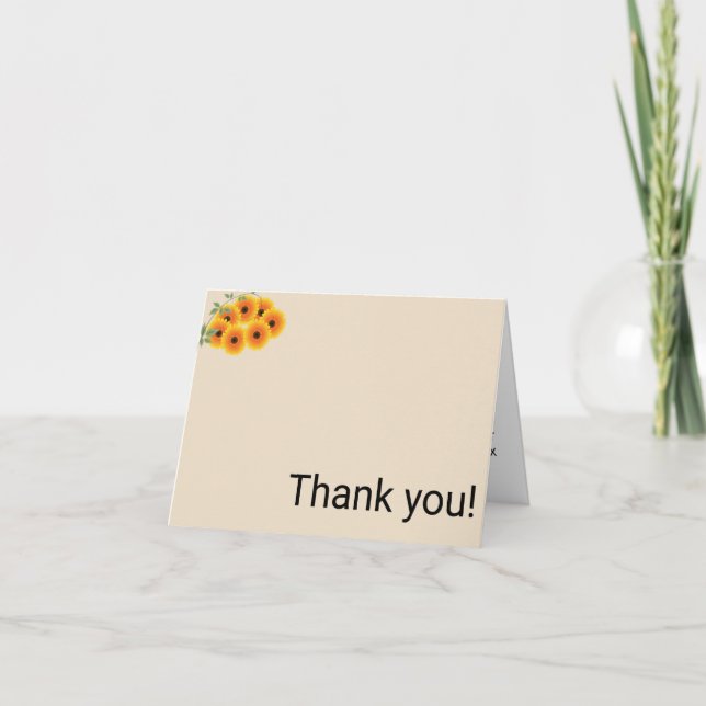 Casual Sunflower Tarjeta de agradecimiento (Anverso)