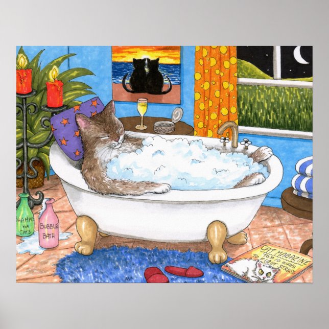 Cat 567 Funny baño arte (Frente)