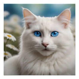 Cat Art 20" x 20", papel Poster (semibrillante)